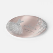 シルバーグリッタードリップス、ドレスバラ金ゴールドスウィート16 ペーパープレート (アングル)