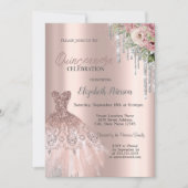 シルバーグリッタードリップス、ドレスフラワーズキンセアニェラ 招待状 (正面)