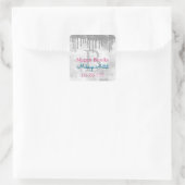 シルバーグリッタードリップス、DIY名、モノグラムタイトル スクエアシール (バッグ)