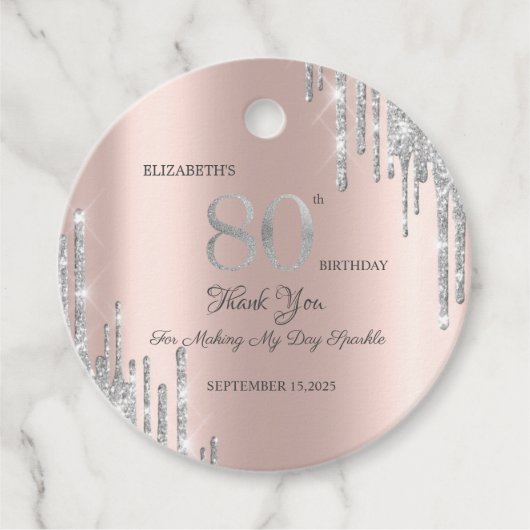 シルバーグリッタードリップバラ金ゴールド80th フェイバータグ (正面)