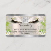 シルバーグリッタードリップフレームQrコードロゴの点滅 名刺 (裏面)