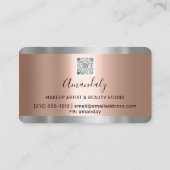 シルバーグリッタードリップフレームQrコードロゴバラ金ゴールド 名刺 (裏面)