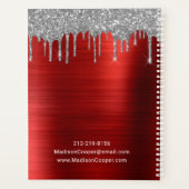 シルバーグリッタードリップレッドアポイントメント プランナー手帳 (裏面)