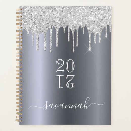 シルバーグリッタードリップ2025 プランナー手帳 (正面)