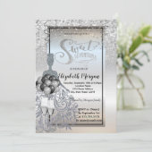 シルバーグリッタードレス、ガラス、バルーン甘い17 招待状 (スタンド正面)