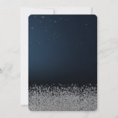 シルバーグリッタードレス、ダイヤモンド ダークブルー スイート16 、 招待状 (裏面)