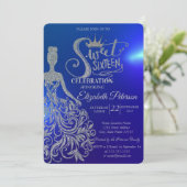 シルバーグリッタードレス、ティアラ、ダイアモンズブルー 招待状 (スタンド正面)