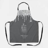 シルバーグリッタードロップベーカリーツール エプロン (正面)