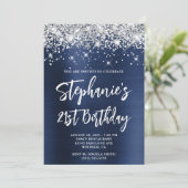 シルバーグリッターネイビーはっきりしたブルー21歳 招待状 (スタンド正面)