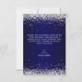 シルバーグリッターネイビーグラデーション40エレガント歳の誕生日 サンキューカード (裏面)