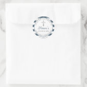 シルバーグリッターネイビーストライプブルー大聖堂 ラウンドシール (バッグ)