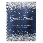 シルバーグリッターネイビーフォイル21thバースデーゲストブック ノートブック (正面)