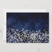 シルバーグリッターネイビーブルーフォトティアラ甘い16 招待状 (裏面)