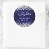 シルバーグリッターネイビーブルーミスXVアノス ラウンドシール (バッグ)