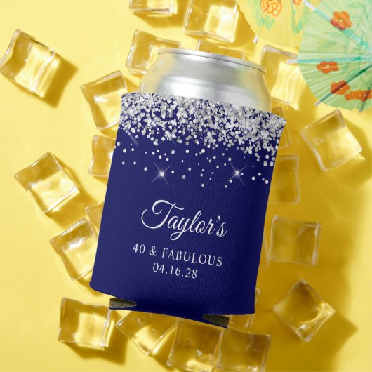 シルバーグリッターネイビーブルー40とファブラス 缶クーラー (インサイチュ 夏)
