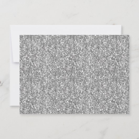 シルバーグリッターハイヒールシューズ40歳の誕生日 招待状 (裏面)