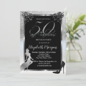 シルバーグリッターハイヒール50thバースデーパーティー 招待状 (スタンド正面)