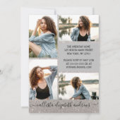 シルバーグリッターハローフォトコラージュスウィート16 招待状 (裏面)