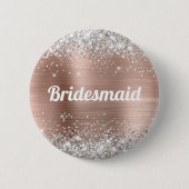 シルバーグリッターバラゴールドフォイルブリデスメイド 缶バッジ (正面)