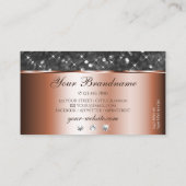 シルバーグリッターバラ金ゴールドスパークルダイヤモンドきらびやかな 名刺 (裏面)