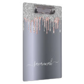 シルバーグリッターバラ金ゴールド名スクリプト クリップボード (右)