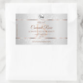 シルバーグリッターバラ金ゴールド製品ラベルとロゴ 長方形シール (バッグ)