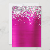 シルバーグリッターバルーンホットピンク21歳の誕生日 招待状 (裏面)