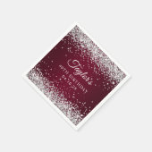 シルバーグリッターバーグングラデーションディ40歳の誕生日 スタンダードカクテルナプキン (角)