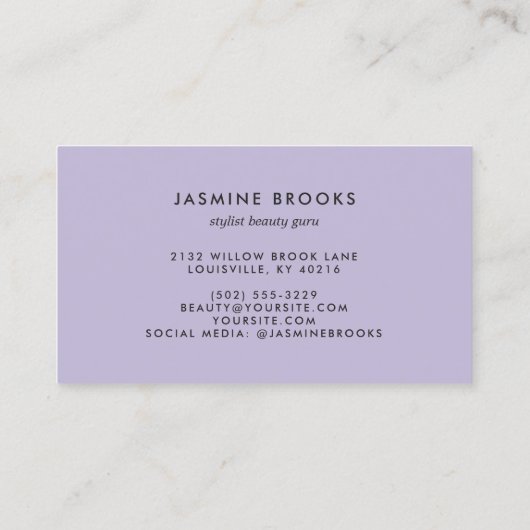 シルバーグリッターパステルグラディエエレガントント 名刺 (裏面)