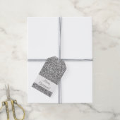 シルバーグリッターパターンの外観 ギフトタグ (より糸付き)