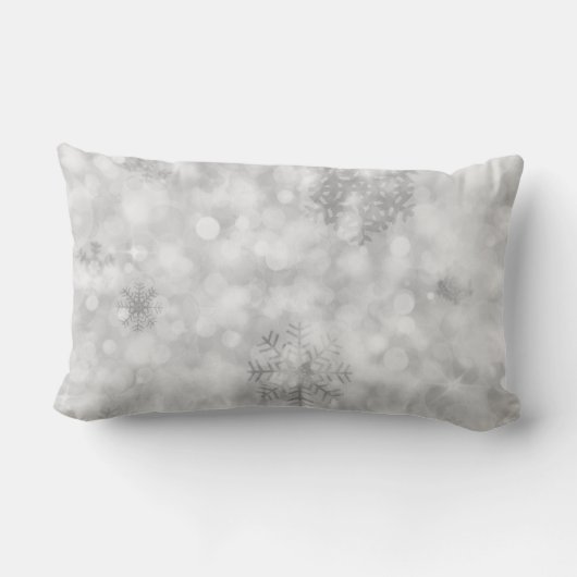 シルバーグリッターパーソナライズされたスノー腰枕 ランバークッション (裏面)