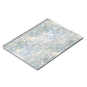 シルバーグリッターパーティーブルーホワイト《写真》ぼけ味誕生日 ノートブック (左側)