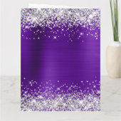 シルバーグリッターパープルフォイルビッグハッピーバースデー カード (裏面)