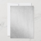 シルバーグリッターパープルフローラ100番目の誕生日招待状 招待状 (裏面)