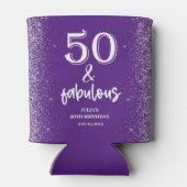 シルバーグリッターパープル50th誕生日パーティー 缶クーラー (裏面)