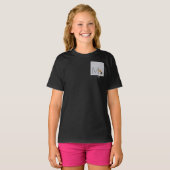 シルバーグリッタービーグルドップロバー名前をカスタムするガールズ Tシャツ (正面フル)