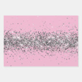 シルバーグリッターピンクシルバーアローシルバーアーチス ラッピングペーパーシート (正面)