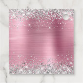 シルバーグリッターピンクフォイル赤ちゃんシャワーありがとう フェイバータグ (裏面)