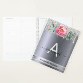 シルバーグリッターピンクモノグラムアポイントメント プランナー手帳 (ディスプレー)