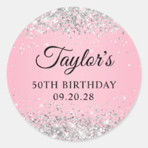シルバーグリッターピンク50誕生日
