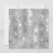シルバーグリッターピーコックフェザーグラム誕生日 招待状 (裏面)