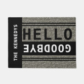 シルバーグリッターファミリーネームハローグヨウナイ ドアマット (正面)