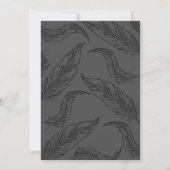 シルバーグリッターフェザー婚約パーティ 招待状 (裏面)