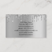 シルバーグリッターフェミニンドリップススモールビジネス 名刺 (裏面)