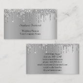 シルバーグリッターフェミニンドリップススモールビジネス 名刺 (正面/裏面)