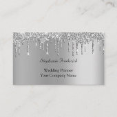 シルバーグリッターフェミニンドリップススモールビジネス 名刺 (正面)