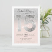 シルバーグリッターフォイル脚本赤面キンセアニェラ写真 招待状 (スタンド正面)