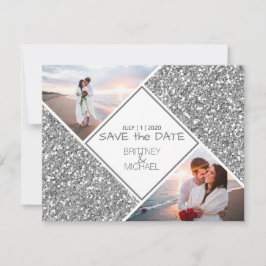 シルバーグリッターフォトコラージュ 案内状