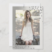 シルバーグリッターフォトサプライズSweet 16 招待状 (裏面)