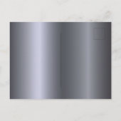 シルバーグリッターフォーマルエレガントな結婚式 インビテーションポストカード (裏面)